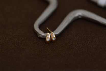 Petite Diamond Astra Two Stone Earrings