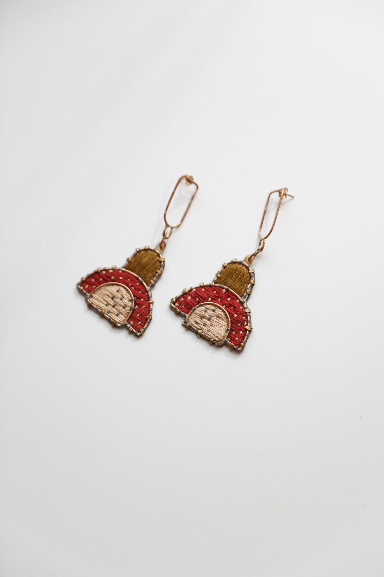 Embroidered Dangle Earrings