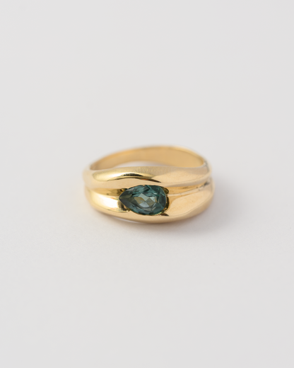 Teal Tourmaline Set Ring