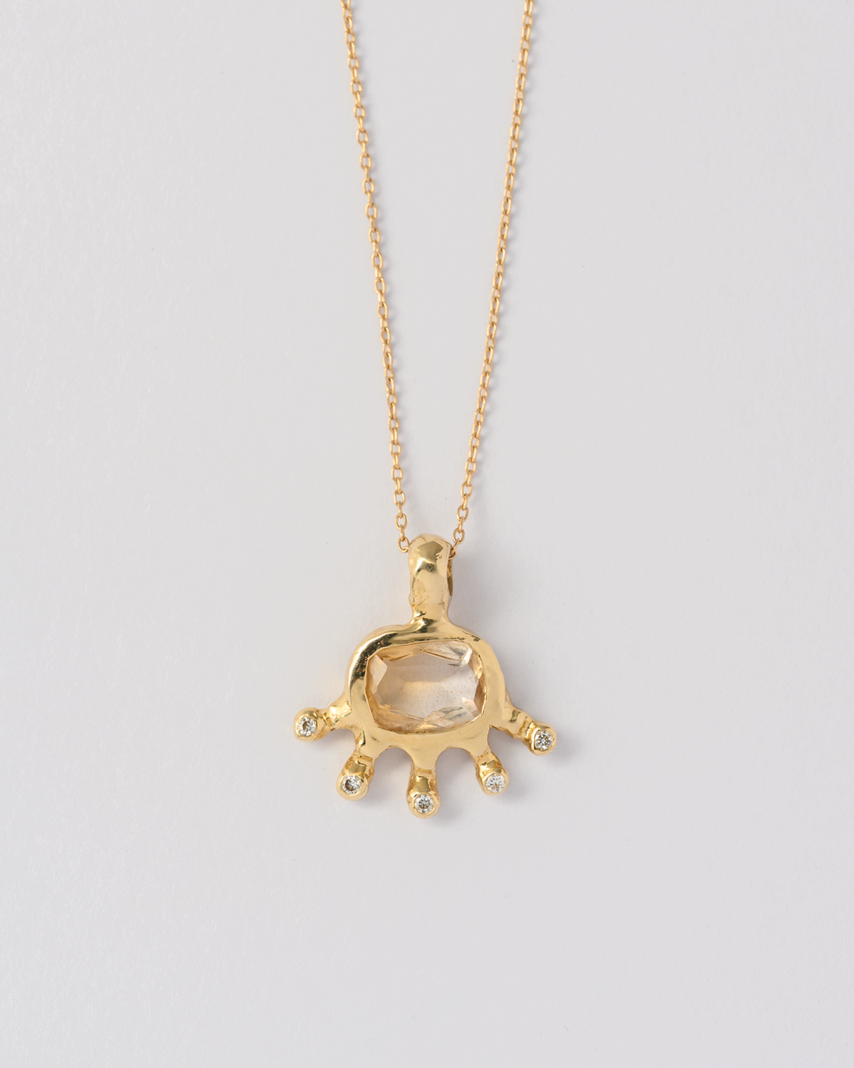 Creature Pendant | Citrine & Diamonds