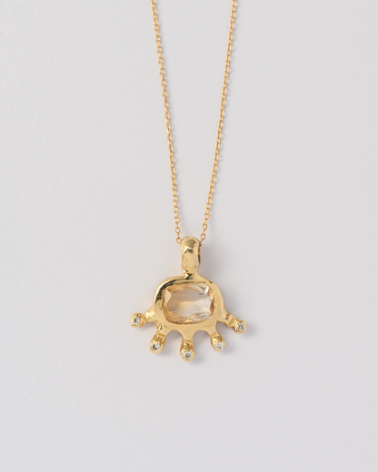 Creature Pendant | Citrine & Diamonds