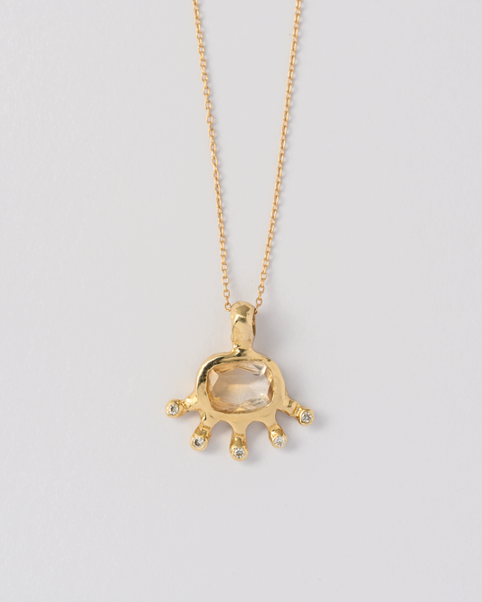 Creature Pendant | Citrine & Diamonds