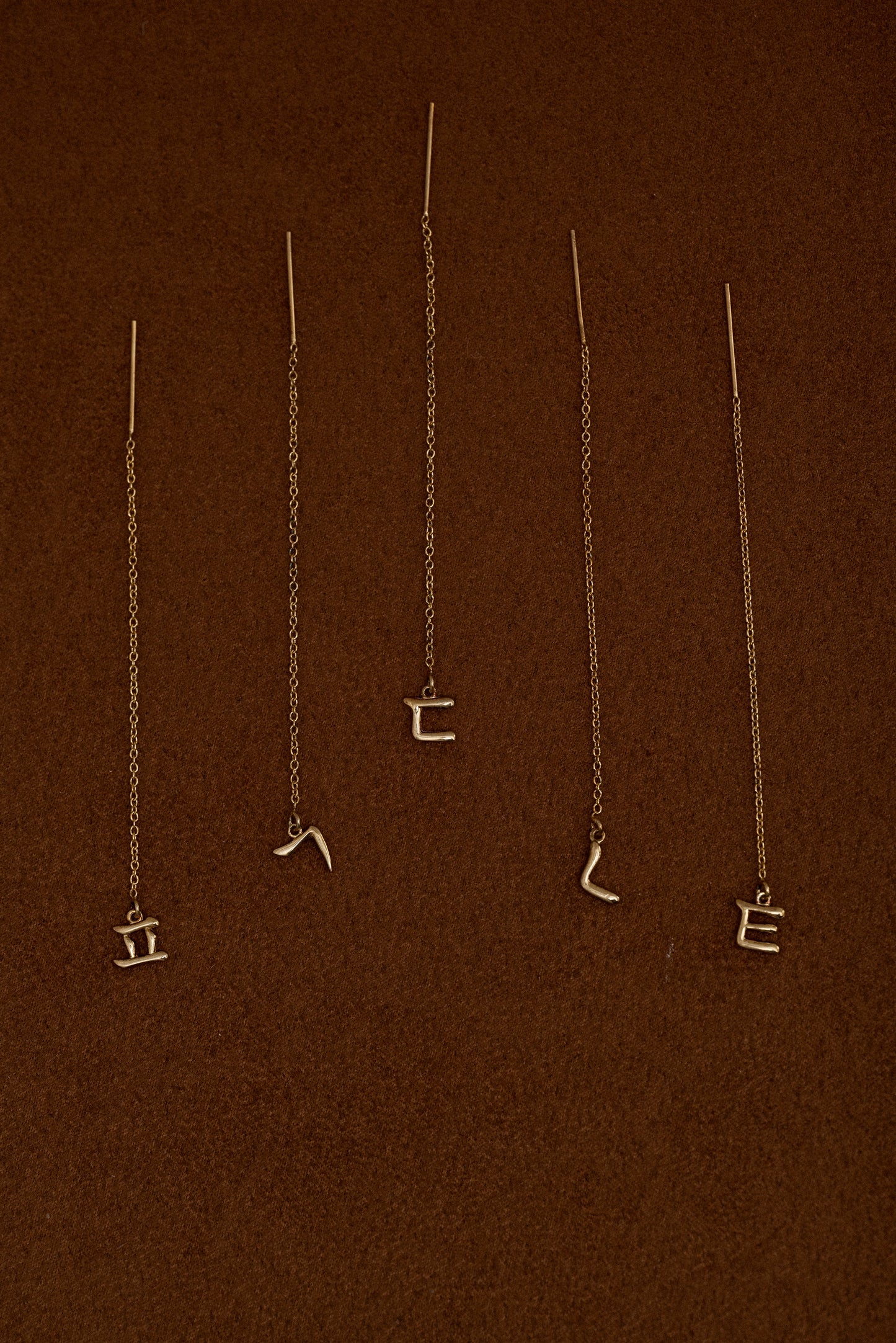 Korean Alphabet Threader Earrings