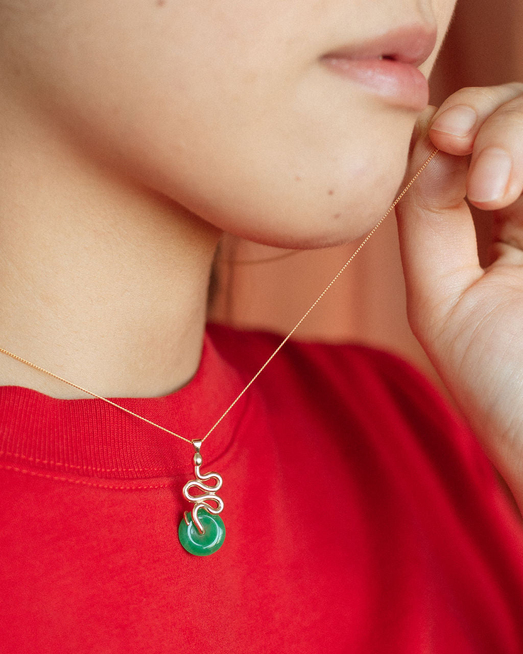 Jade Snake Charm