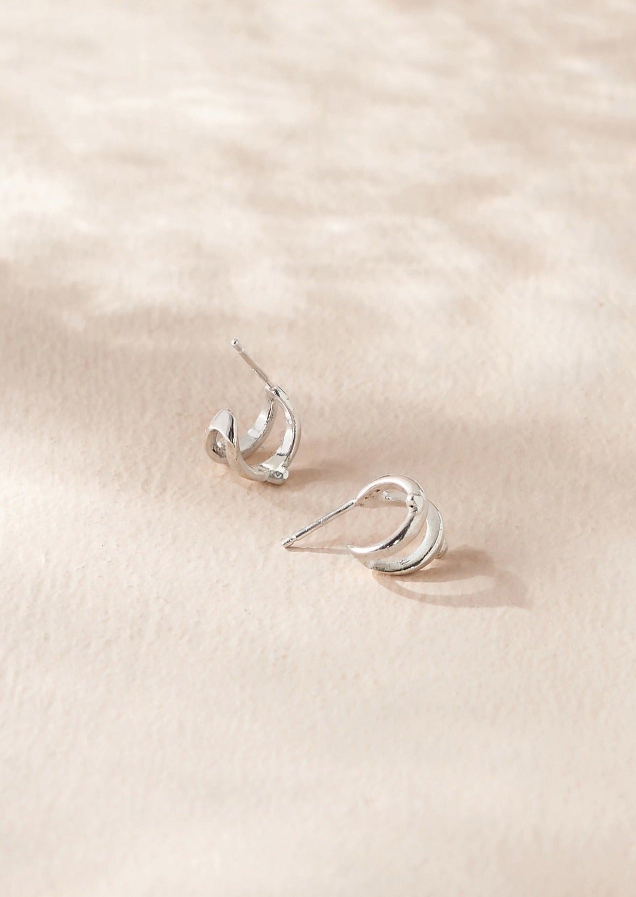 Crescent Huggie Hoops