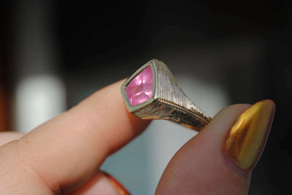 Spinel Shield Signet Ring