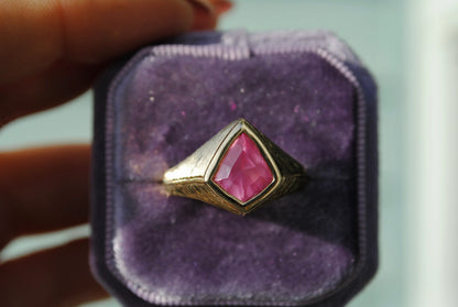 Spinel Shield Signet Ring