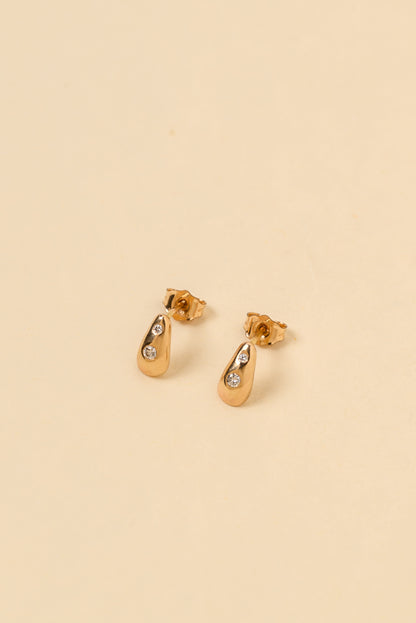 Petite Diamond Astra Two Stone Earrings