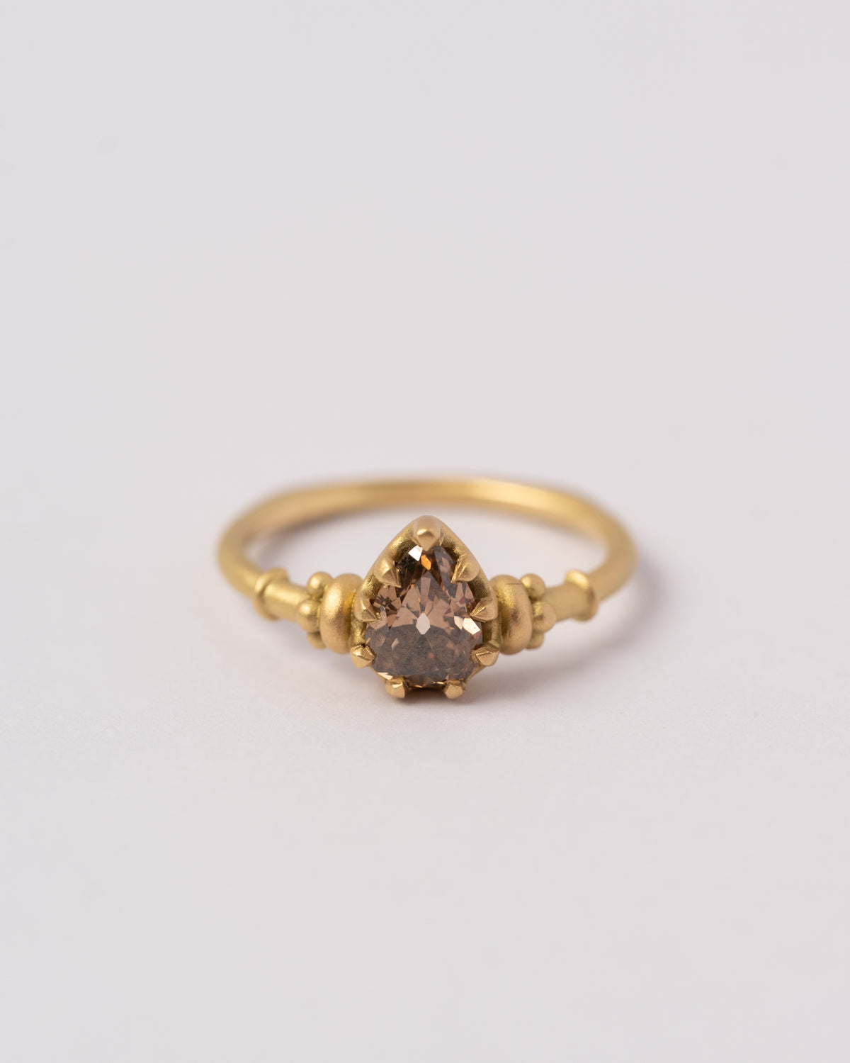 9 Prong Royal Cognac Solitaire Ring