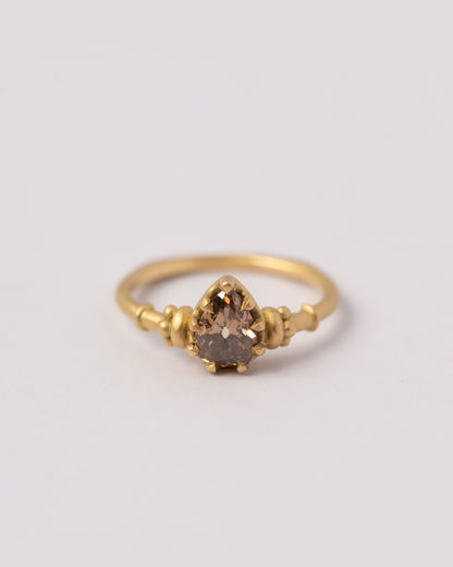 9 Prong Royal Cognac Solitaire Ring