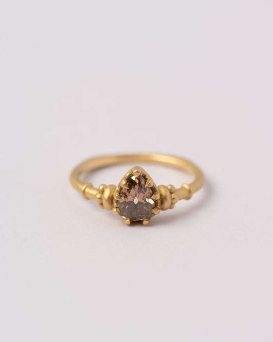 9 Prong Royal Cognac Solitaire Ring