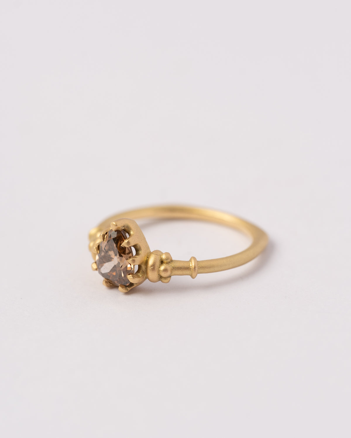 9 Prong Royal Cognac Solitaire Ring
