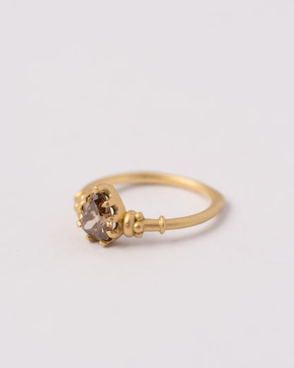 9 Prong Royal Cognac Solitaire Ring