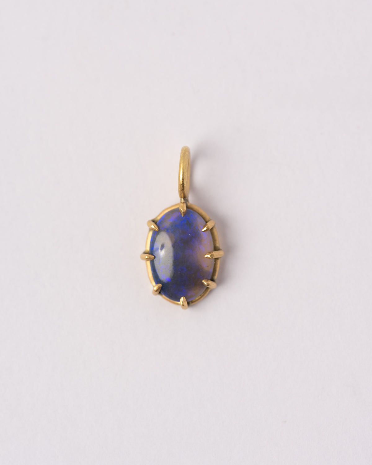 Violet Lightning Ridge Opal Basket Pendant