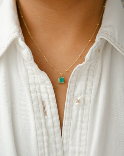 Petite Emerald Basket Pendant