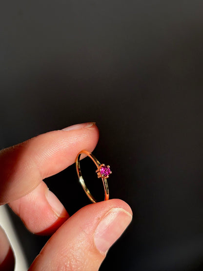 Rhodolite Garnet Solitaire Ring