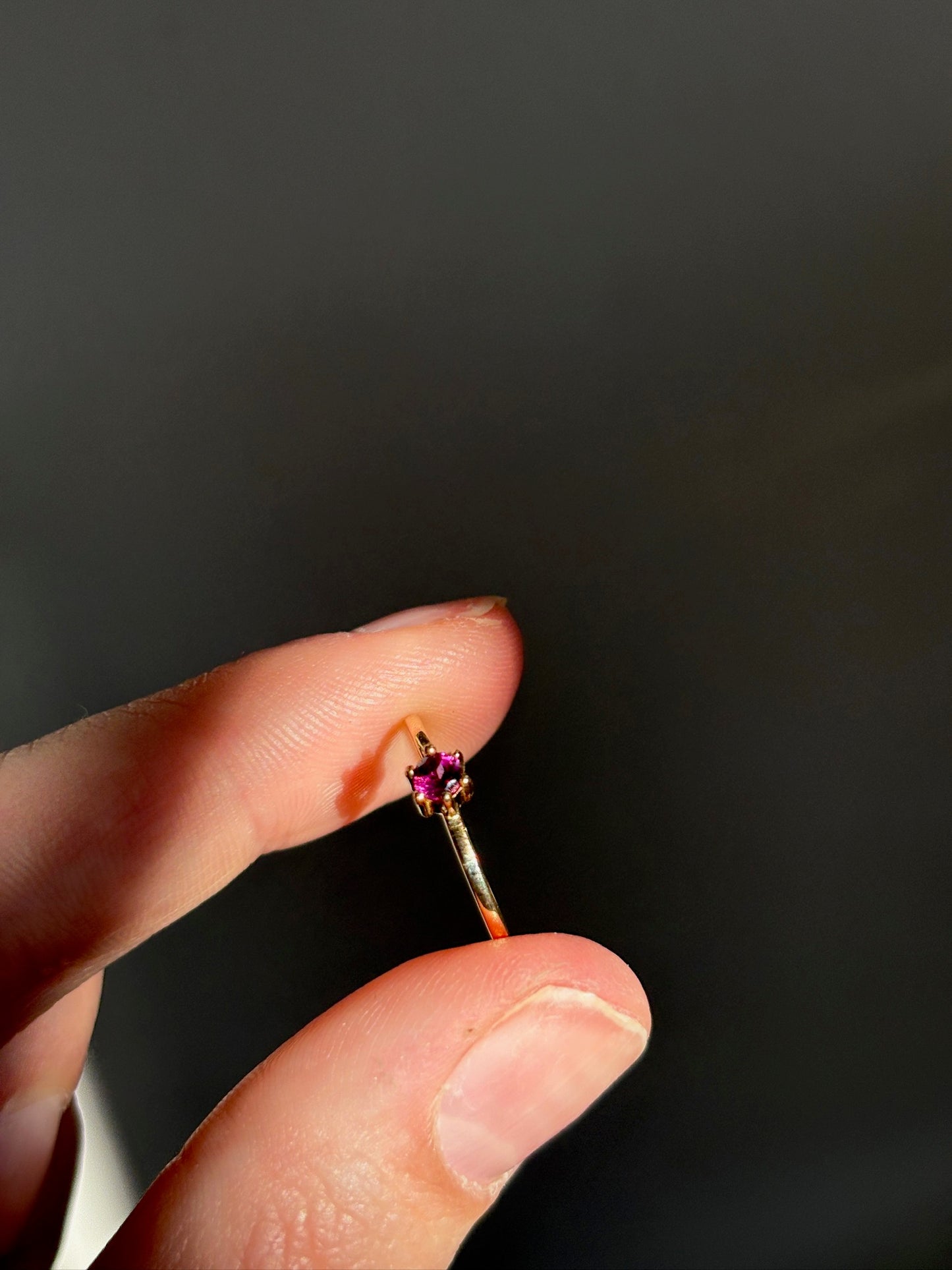 Rhodolite Garnet Solitaire Ring