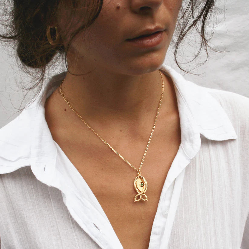 Evil Eye Repeller Fish Necklace