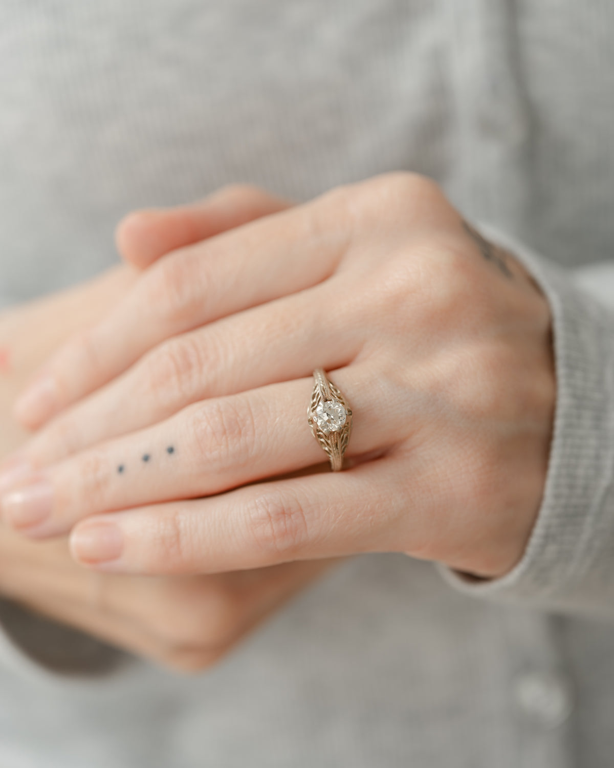 Antique Old Mine Cut Diamond Ring