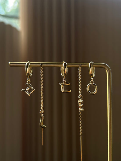 Korean Alphabet Threader Earrings
