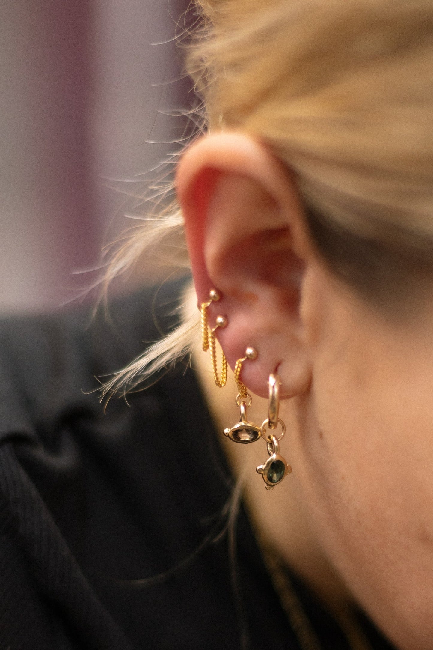 14K Chain Studs | Individual