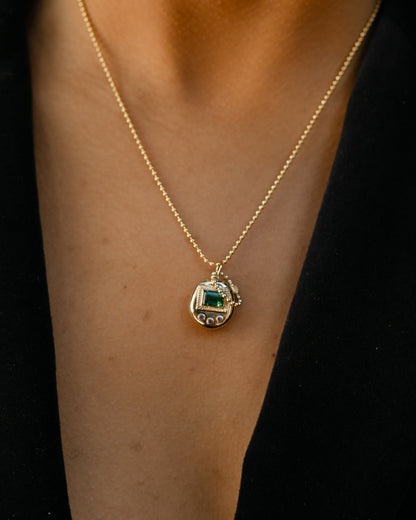 Gemagotchi Charm | Green Tourmaline & Amethyst