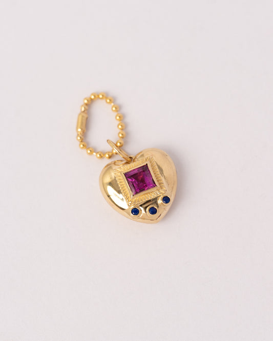 Gemagotchi Charm | Pink Tourmaline & Lapis