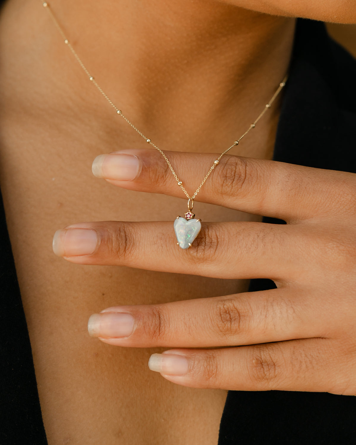 Australian Opal Heart Charm