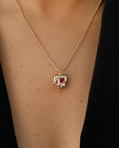 Gemagotchi Charm | Pink Tourmaline & Lapis
