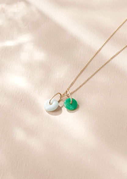 Mini Jade Pendant | 14K Gold