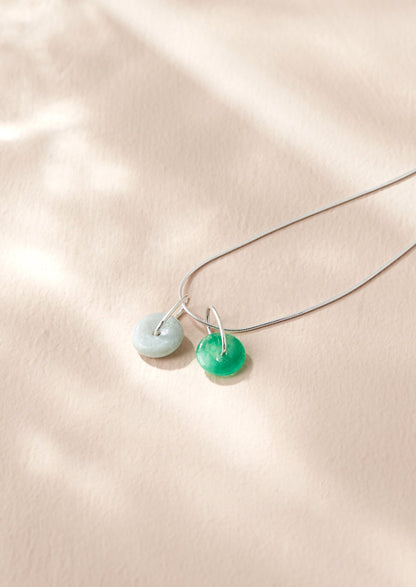 Mini Jade Pendant | Sterling Silver