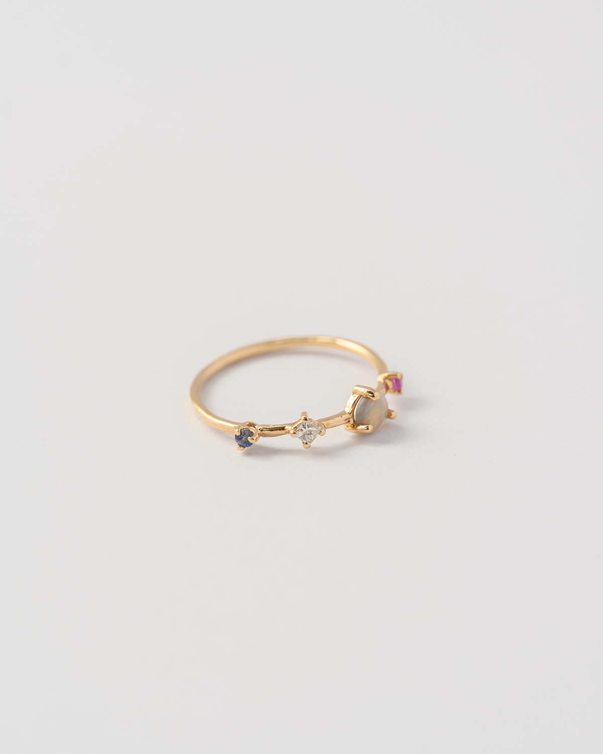 Dot Dash Ring | Opal & Diamond
