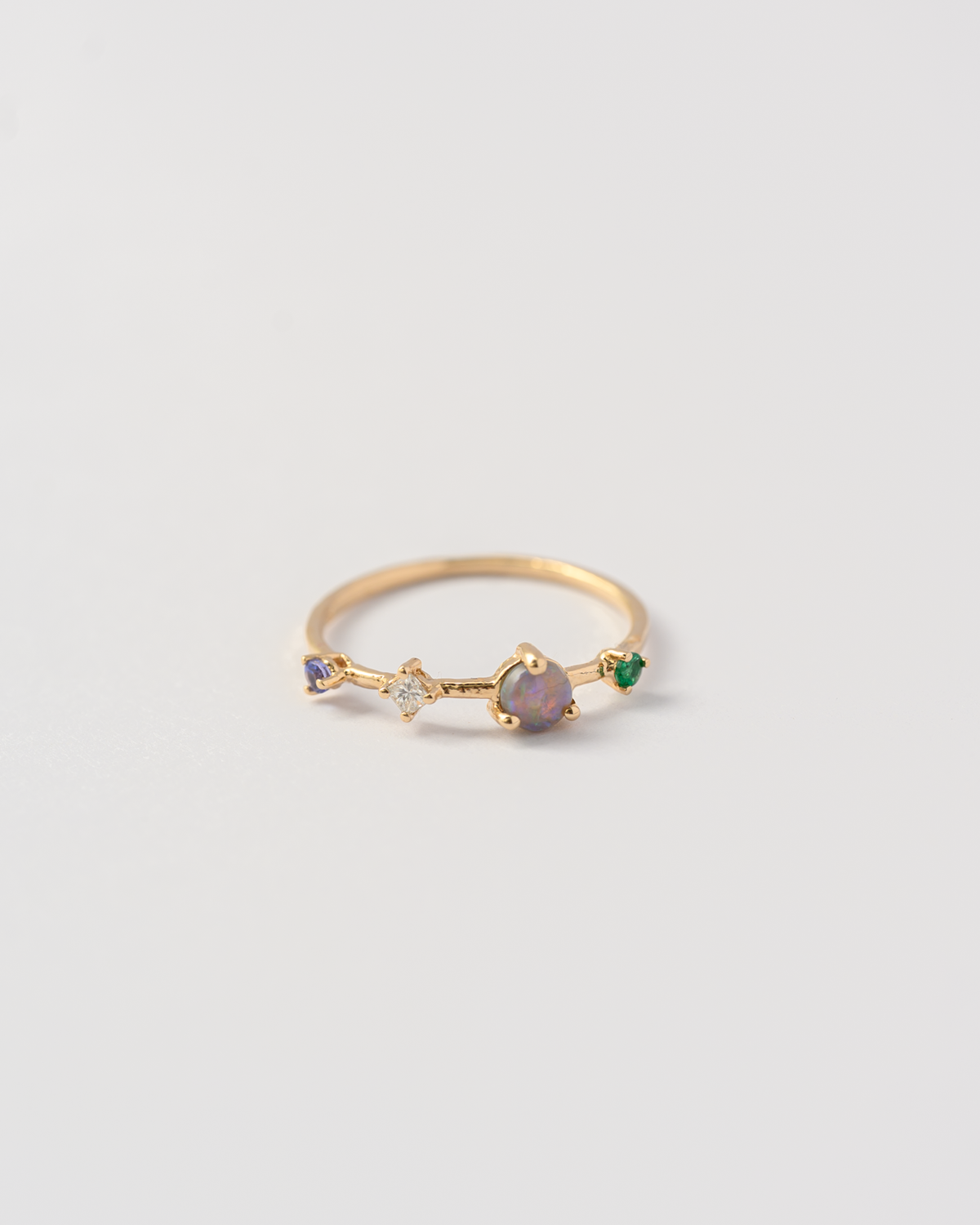 Dot Dash Ring | Opal & Diamond