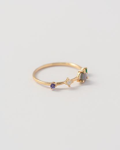 Dot Dash Ring | Opal & Diamond