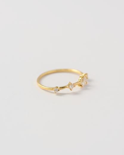 Dot Dash Ring | Diamond
