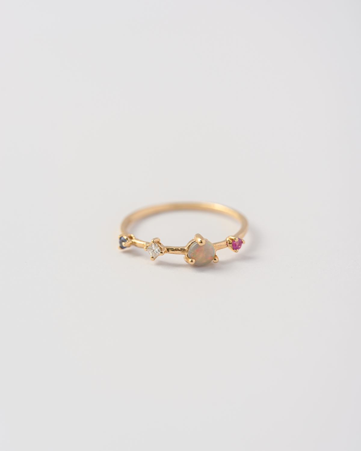 Dot Dash Ring | Opal & Diamond