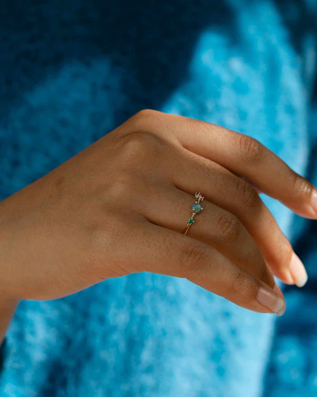 Dot Dash Ring | Opal & Diamond