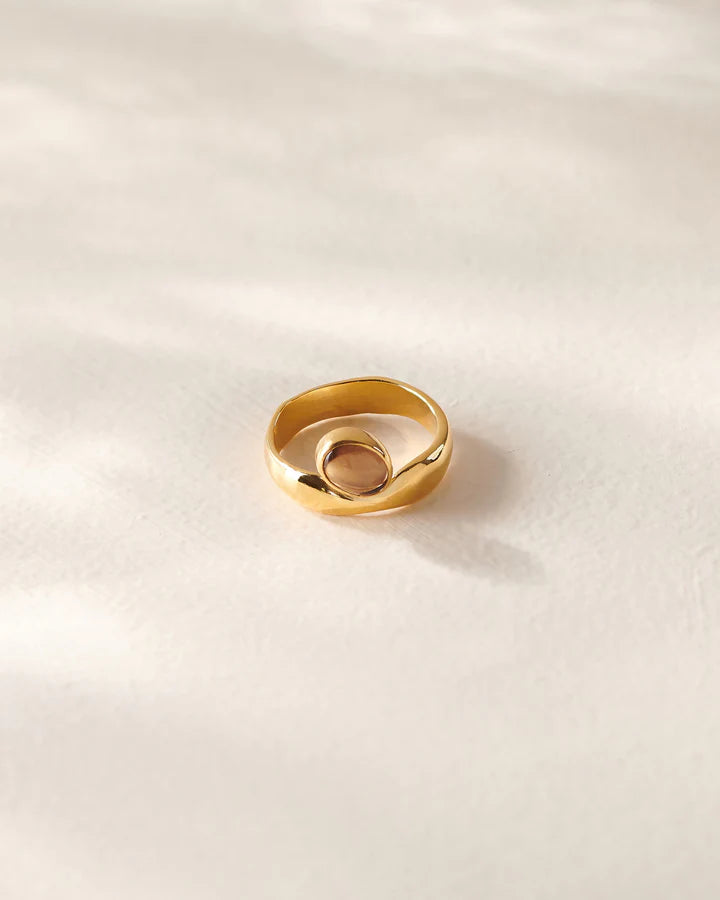 Smokey Quartz Organic Ring
