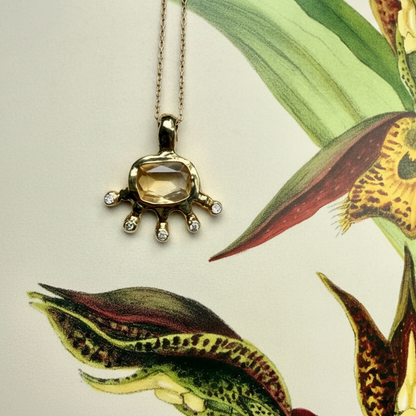 Creature Pendant | Citrine & Diamonds