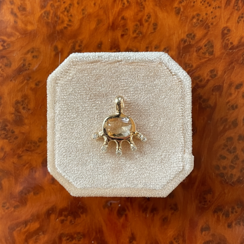 Creature Pendant | Citrine & Diamonds