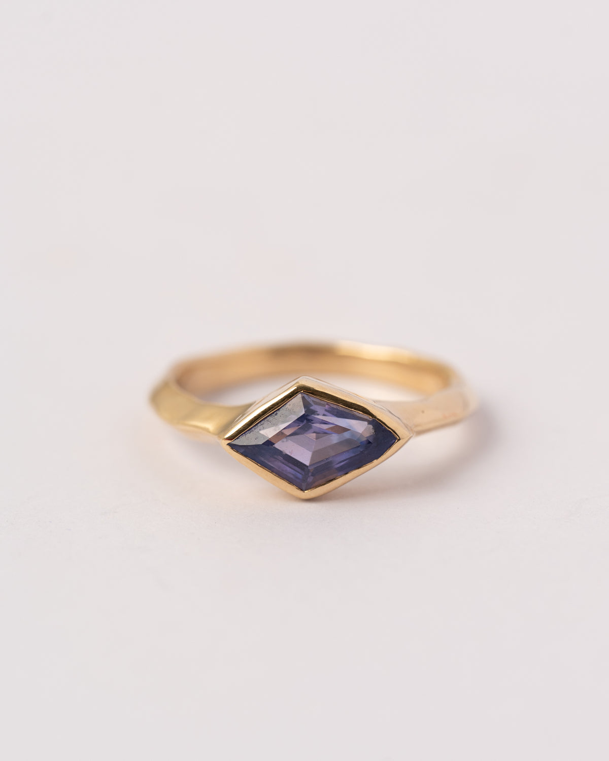 Geometric Sapphire Ring