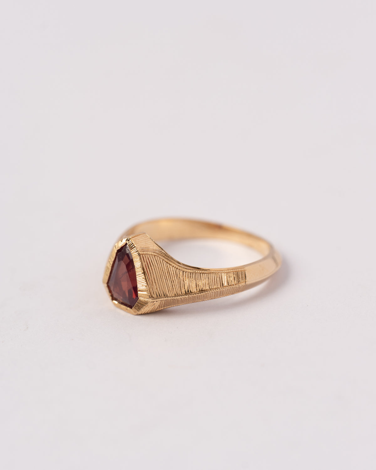 Spinel Shield Signet Ring
