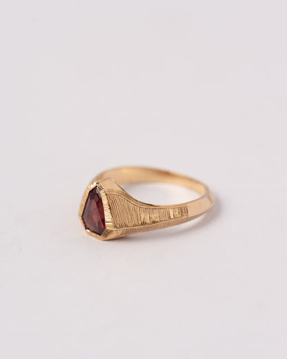 Spinel Shield Signet Ring
