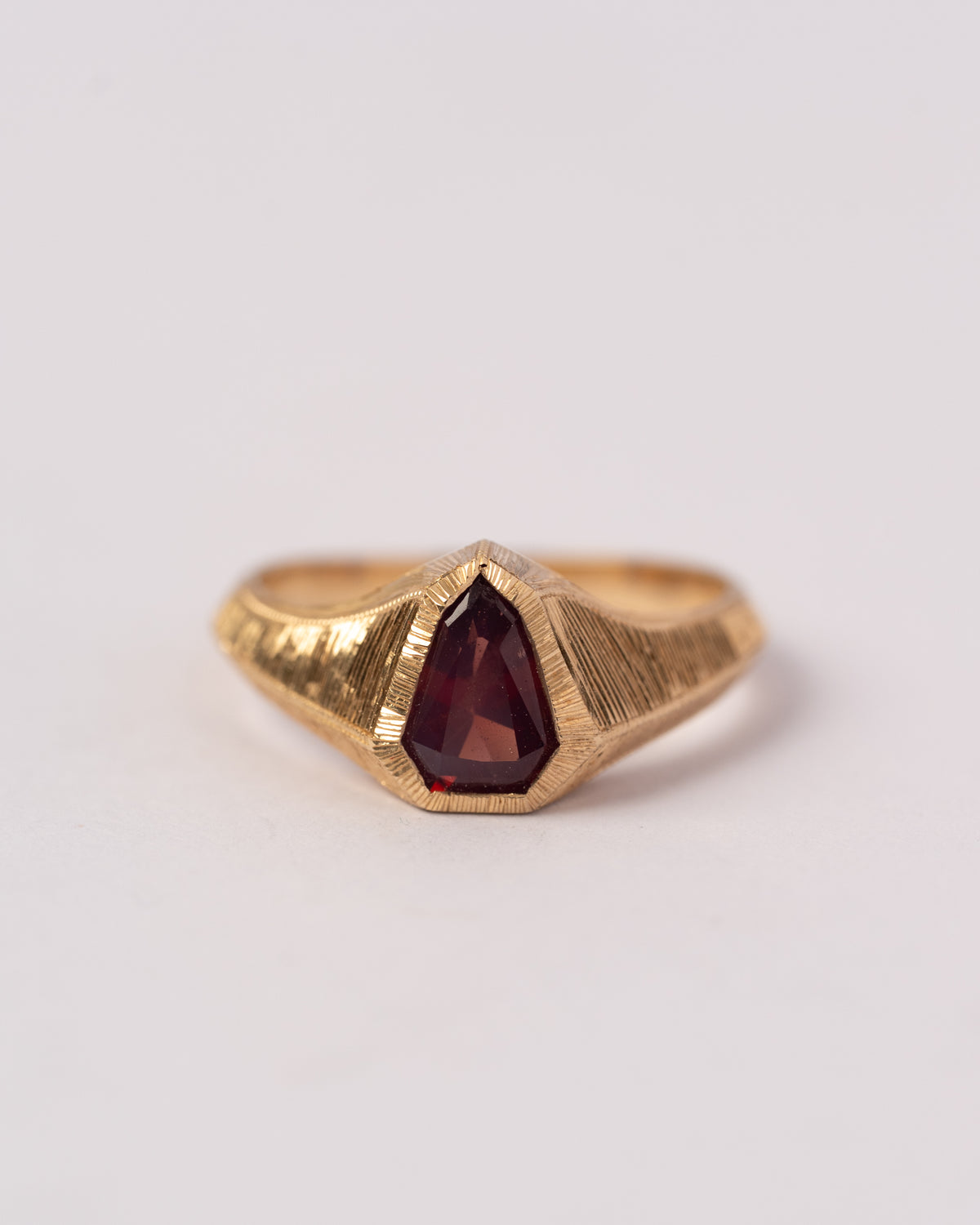 Spinel Shield Signet Ring