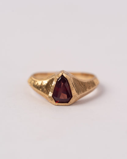 Spinel Shield Signet Ring