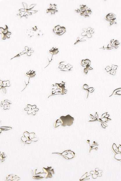 Flower Gold Nail Sticker by Zoe Wodarz