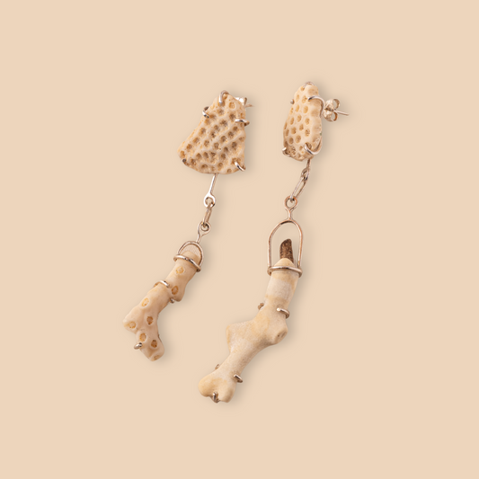 Coral Dangle Studs