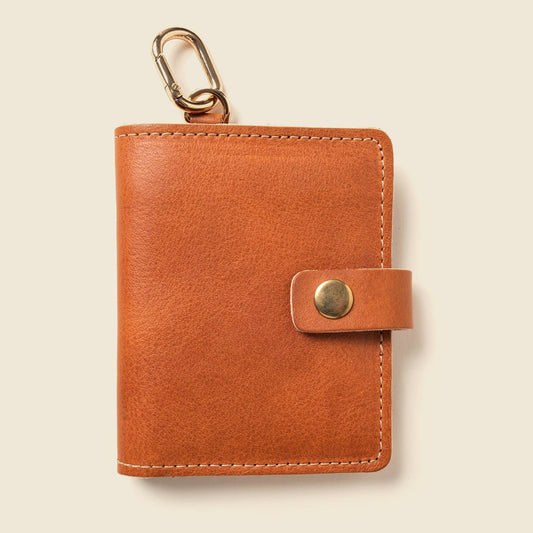 Snap Leather Wallet with Key Ring