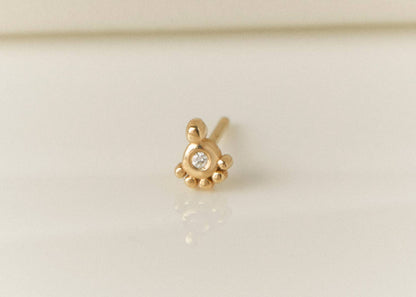 14k Gold Pompeii Single Stud Earring