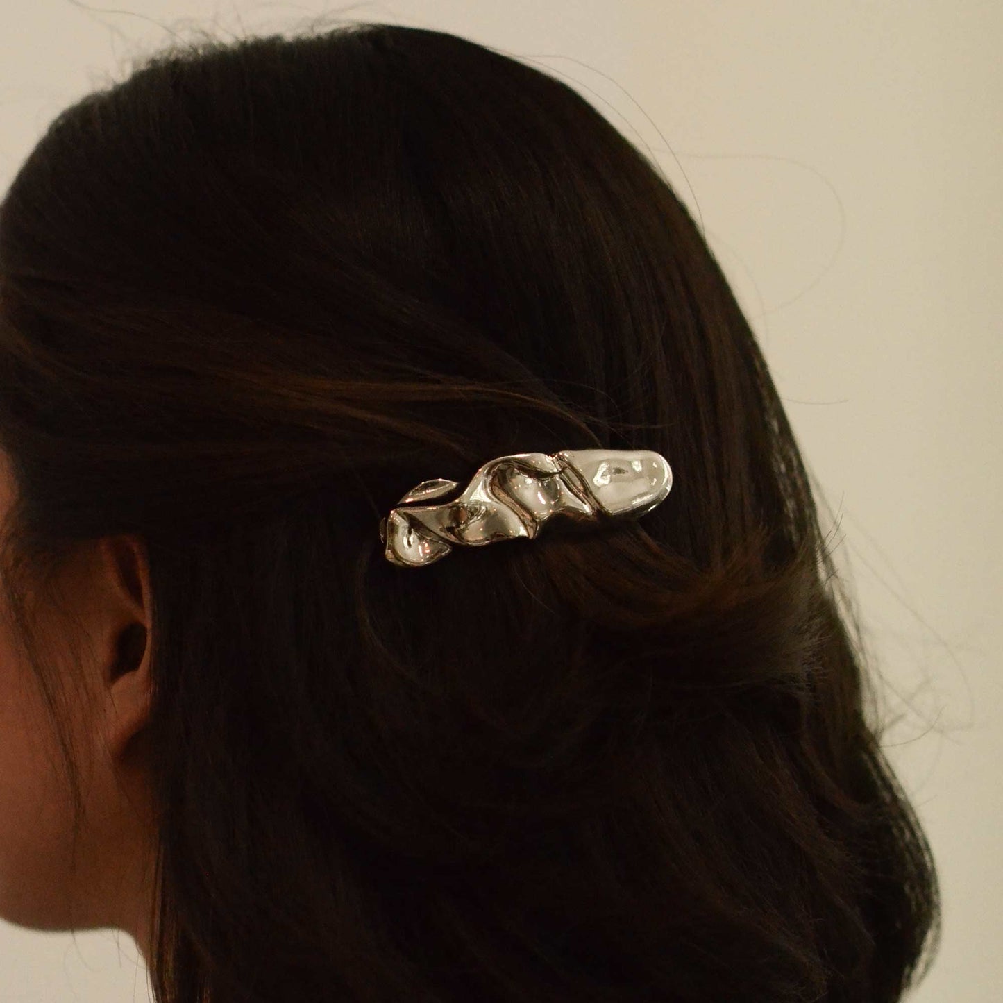Textured Metal Barrette Hair Clip